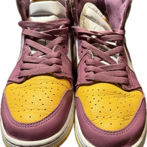 Jordan Nike Kids' Pink and Yellow Sneakers - Picture 2 of 5